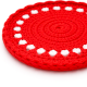 Red Crochet Cotton Yarn Handcrafted Doily Coaster